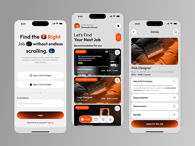 Job Finder Mobile App Design dribbble mobile ui design