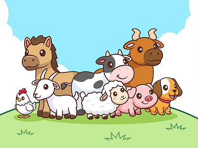 Animals Farm🐓🐄🐑🌿 branding card design font icon idea illustration logo pattern ui
