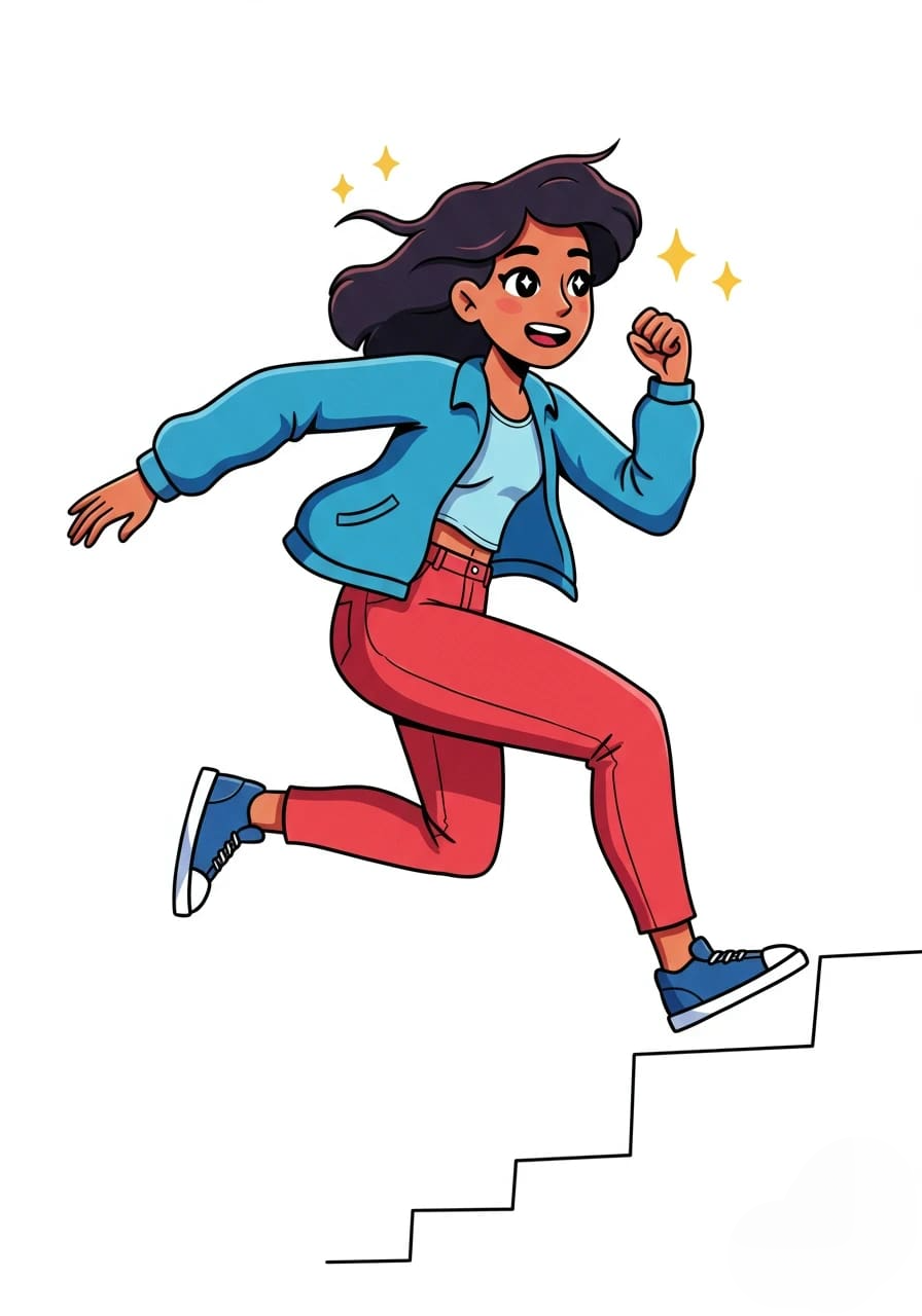 Cartoon illustration of a young woman 3d animation app branding card design font graphic design icon idea illustration logo motion graphics pattern plant sign typography ui ux vector