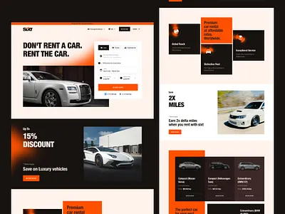 Sixt — Car Rental Website car app car card car hire car rental car rental website car reserve card design rent a car rental sixt trendy ui ui ui ux website landing page