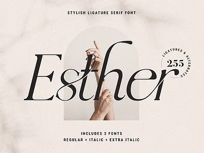Esther - Ligature Serif Font Family bold bold fonts cool fonts design display display font fashion fonts font graffiti logo fonts retro retro fonts serif vintage vintage fonts wedding fonts