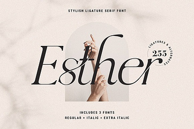 Esther - Ligature Serif Font Family bold bold fonts cool fonts design display display font fashion fonts font graffiti logo fonts retro retro fonts serif vintage vintage fonts wedding fonts