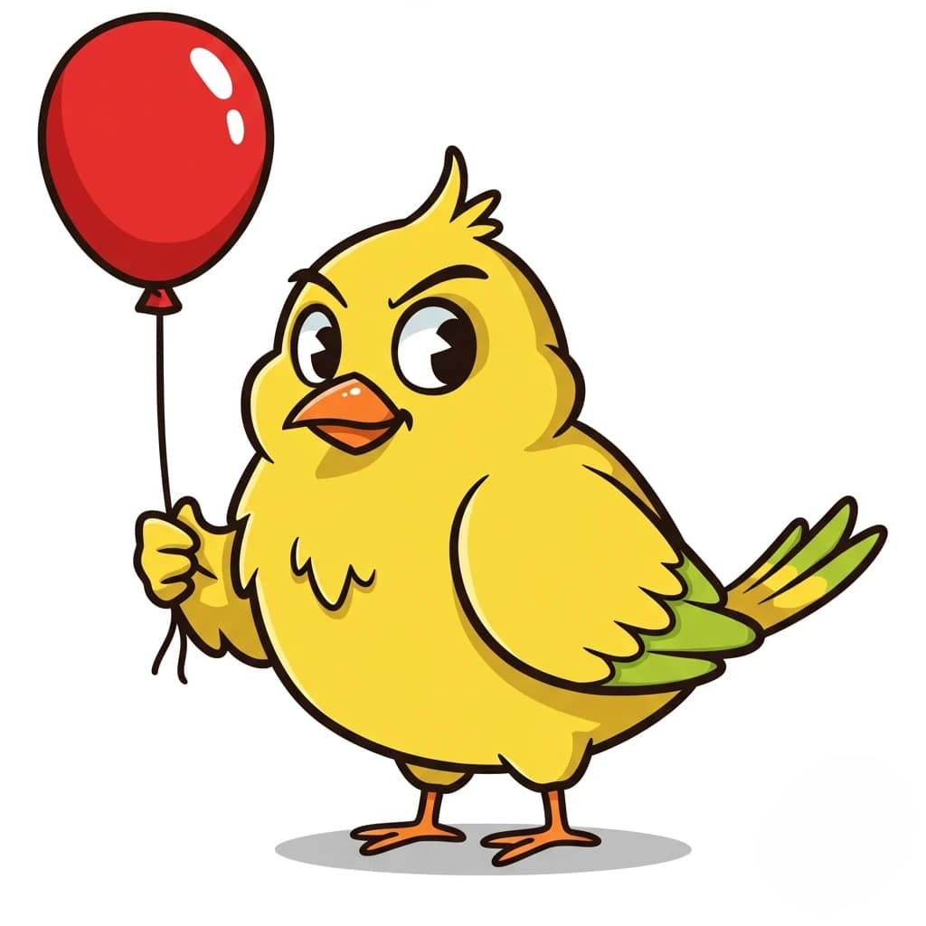 A mischievous cartoon yellow bird 3d animation app branding card design font graphic design icon idea illustration logo motion graphics pattern plant sign typography ui ux vector