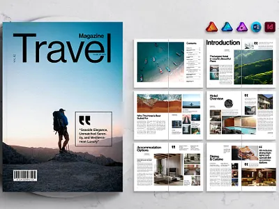 Travel Magazine Template clean layout