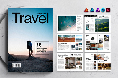 Travel Magazine Template clean layout