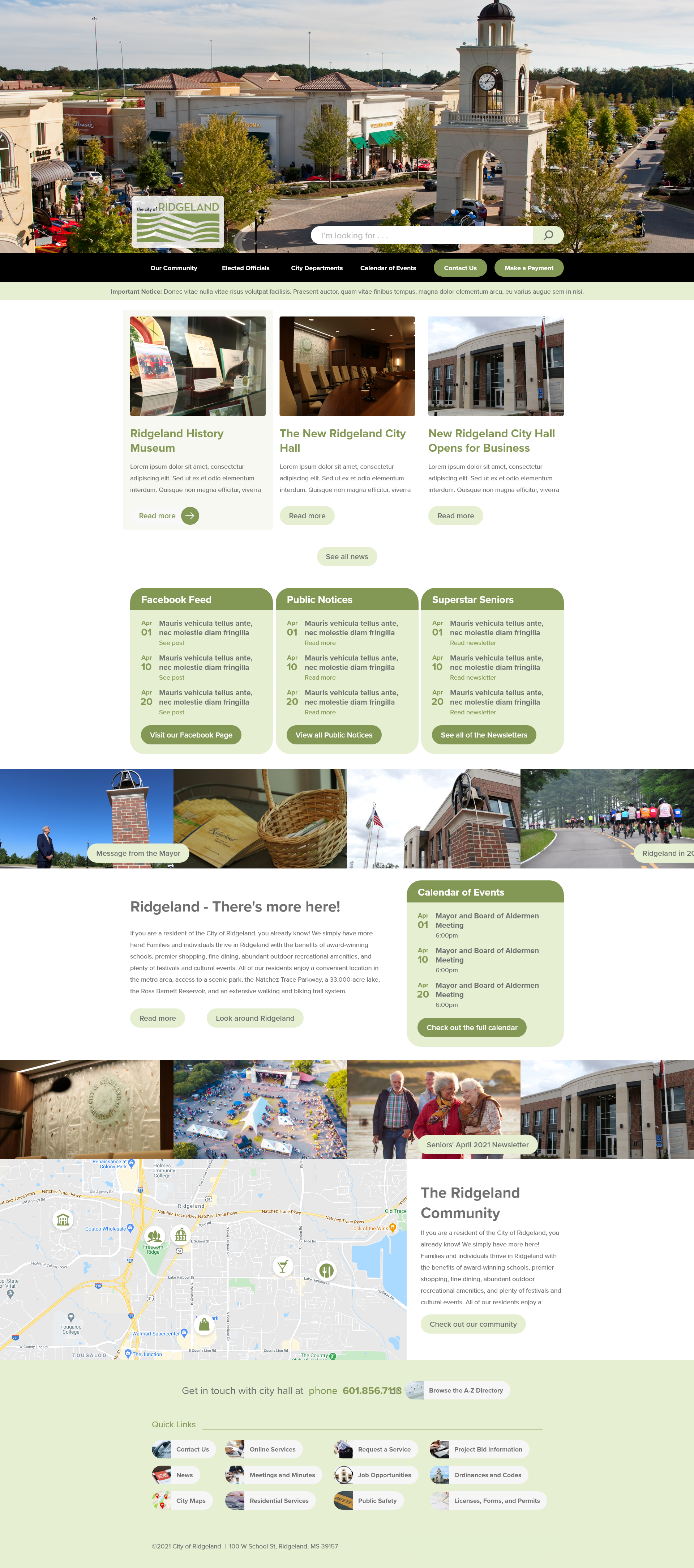 City of Ridgeland, MS | Website Design branding government government website graphic design mississippi ui web design website