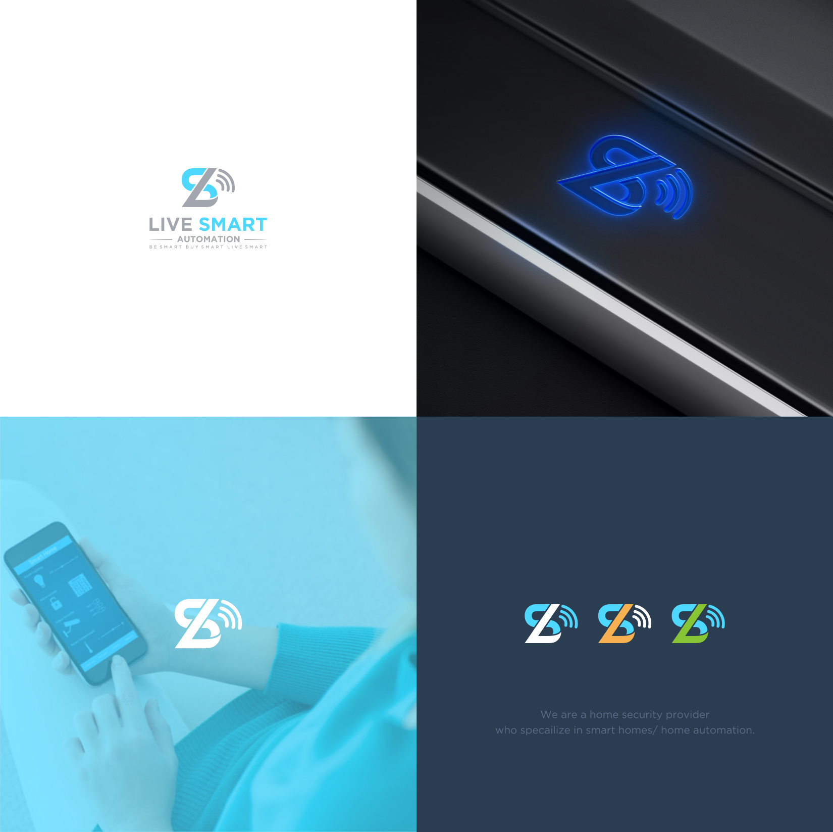 LIVE SMART — Home Automation & Security Logo Design automationlogo behancedesign brandidentity branding creative design dribbbleshowcase graphic design logo logodesign modern securitylogo smarthomelogo smartliving tech logo vector