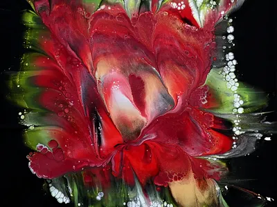 Triple Flower Magic 🌸 Easy Acrylic Pour Flowers in Rich Reds & acrylic acrylic paint art branding design illustration paintings pouring tutorial