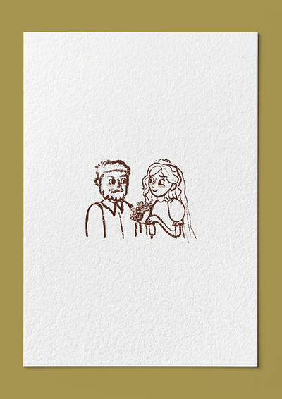 THE CUSTOM POSTCARDS I MADE FOR MY WEDDING design illustration postcard procreate wedding