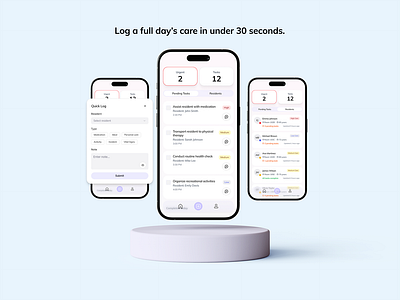 CareHomeApp UK app branding healthcare product ui ux