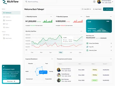 RichFlow: Money Flow, Simplified with AI branding ui