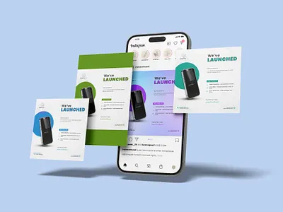 Social Media Post Design app launch branding clean design flyer design instagram carousel marketing design minimal mobile app mockup poster design product design promotional design social media ui kit uiux