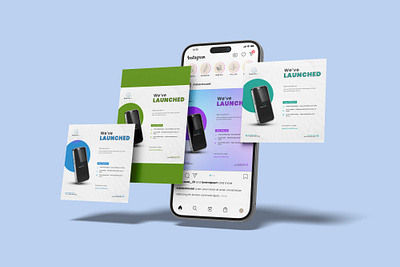 Social Media Post Design app launch branding clean design flyer design instagram carousel marketing design minimal mobile app mockup poster design product design promotional design social media ui kit uiux