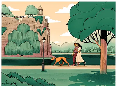 Walking Around Parc des Buttes-Chaumont app branding design graphic design illustration logo typography ui ux vector