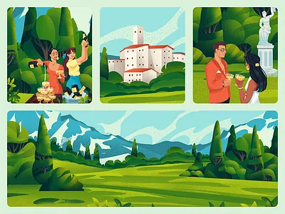 Sparkling Wine Brand Illustrations app branding design graphic design illustration logo typography ui ux vector