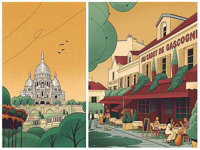 Magazine Illustrations: Weekend in Paris app branding design graphic design illustration logo typography ui ux vector