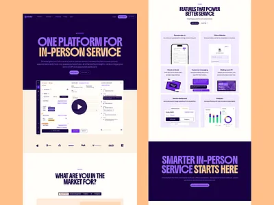 Qminder Website branding cta design system features homepage landing page marketing solutions website