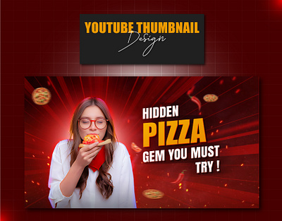 Modern & Minimal Youtube Thumbnail Design advertising clean creative design graphic designer minimal modern pizza restaurant thumbnail