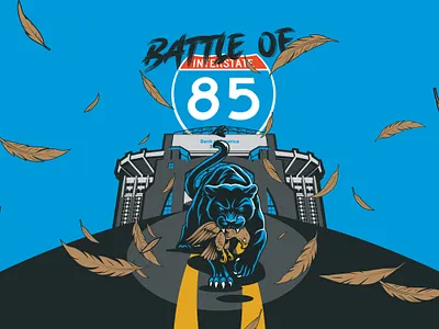 2025 Carolina Panther Illustrations - ATL atl atlanta atlanta falcons battle of 85 carolina panthers clt fifty3 illustation panthers