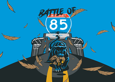 2025 Carolina Panther Illustrations - ATL atl atlanta atlanta falcons battle of 85 carolina panthers clt fifty3 illustation panthers