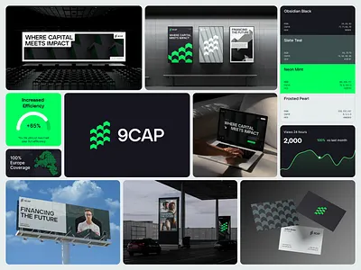 9CAP Branding arrow billboard branding business cards capital design subscription finance fintech investement investing investor landing page logo logotype marketing materials top visual identity web3