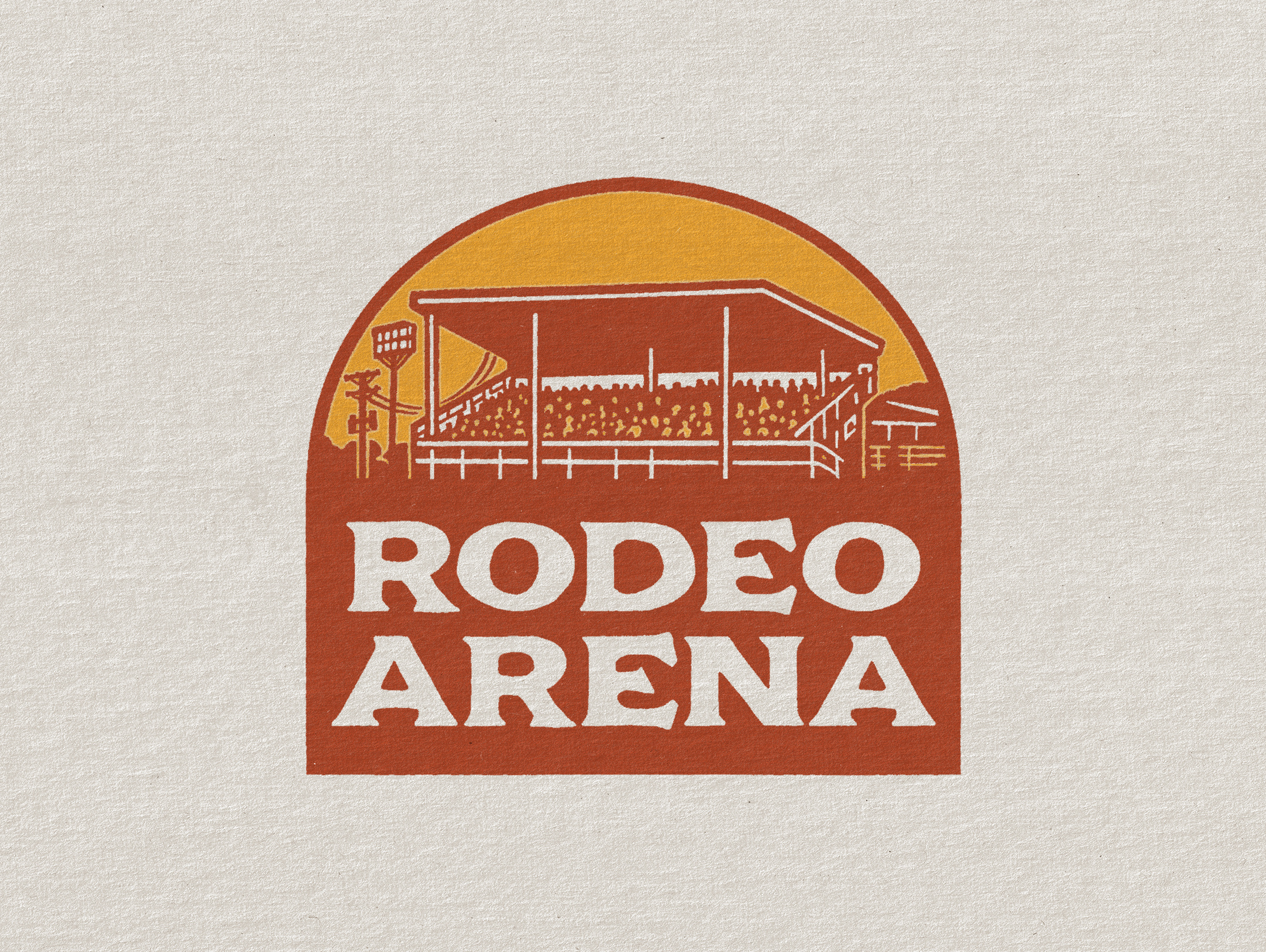 Rodeo Arena Merch Illustration apparel badge clothing brand design hat illustration logo merch merchandise outdoors patch retro rodeo shirt vintage western badge western logo