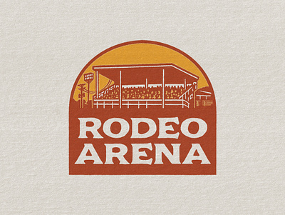Rodeo Arena Logo apparel badge clothing brand design hat illustration logo merch merchandise outdoors patch retro rodeo shirt vintage western badge western logo