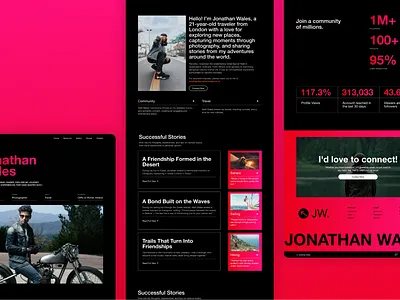 Travel Influencer Landing Page UI adventure influencer landing page travel ui uiux ux website website design