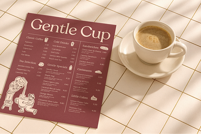 Gentle Cup | Café Visual Identity brand identity branding cafe cafe brand identity cafe branding character design coffee shop cozy cafe graphic design illustration logo menu design packaging vector visual identity