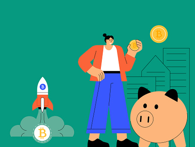 Saving Illustrations banking bitcoin illustratoins character flat illustration save icon saving illustrations startups illustrations