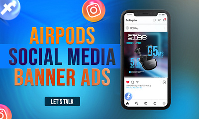 Airpods Social media banner design 3d advertising airpods animation anker apple banner facebook ads gadget graphic design insta logo motion graphics poster promotional ads social media banner story tech ui wavefun