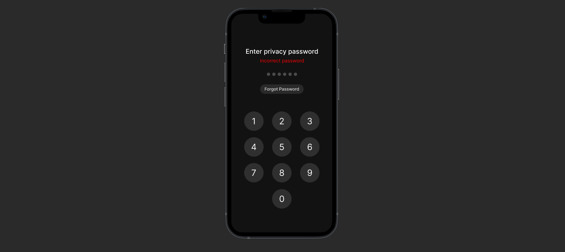 Incorrect Password Animation animation applock lock mobile ui