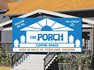 Porch Bumper Sticker brand branding bumper sticker coffee coffee design design graphic design illustration logo sticker sticker design texture type vector