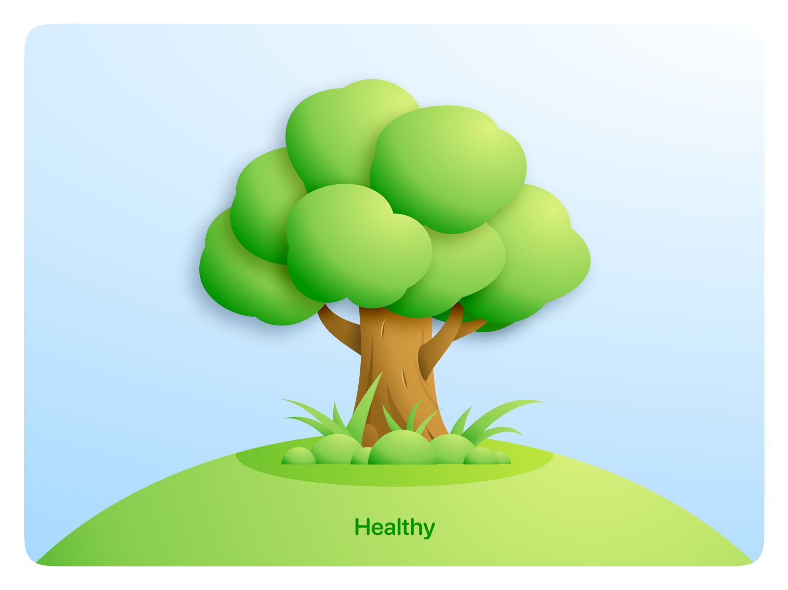 Tree Illustration with Different States app ui app visual branding custom illustration elegant graphic design grass green growth hill illustration nature state illustration tree ui visual design