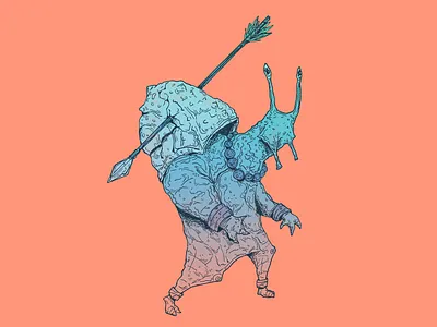 Pierce - Inktober day 6 arrow art caracol cartoon character character design design drawing illustration inktober inktober 2025 pierce snail