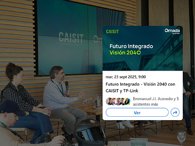 Futuro Integrado: Visión 2040 - con Omada y CAISIT animated logo b2b corporate enterprise event graphic design it logo marketing technology visual identity visual system
