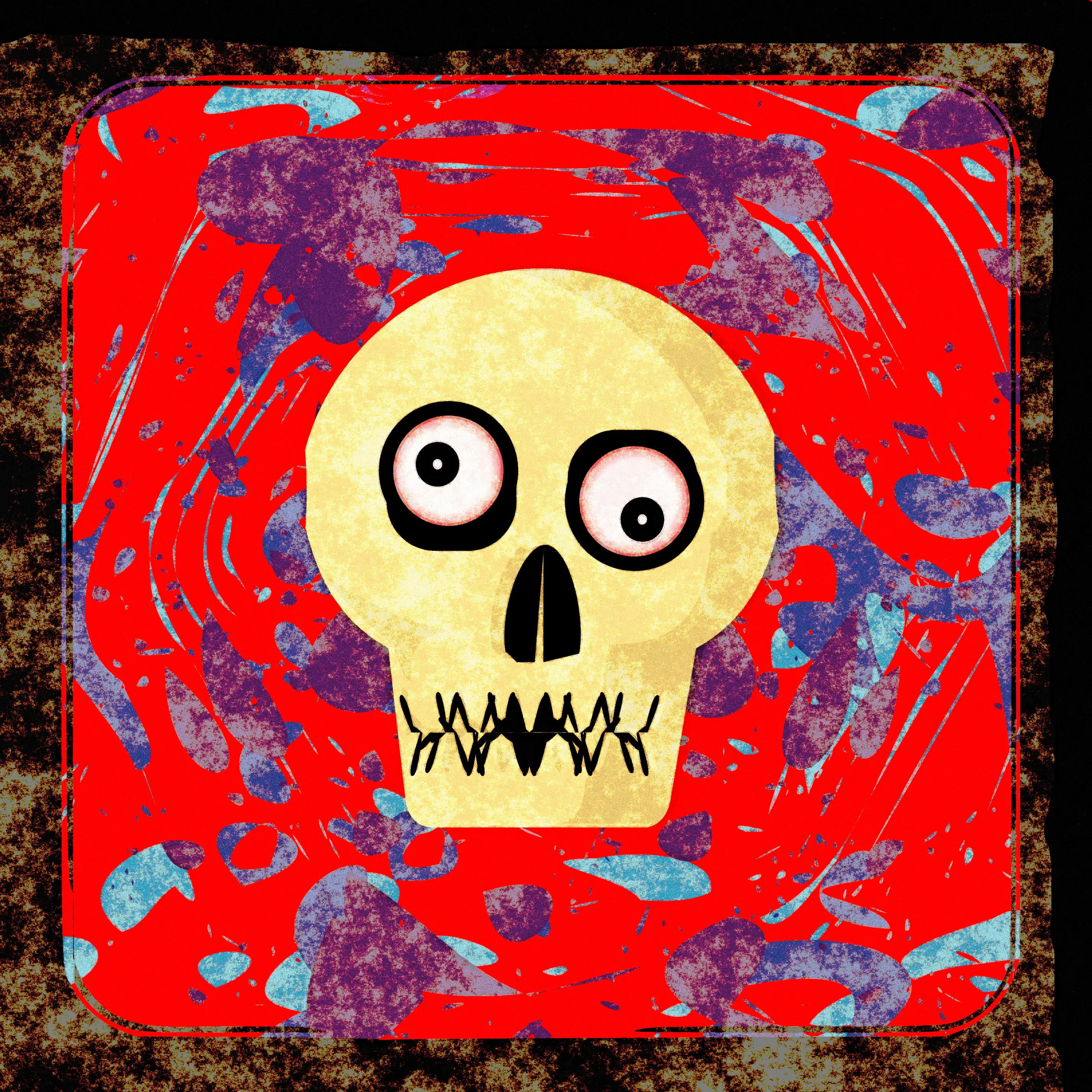 day-trippin' doodle illustration noise shunte88 skull trippin vector