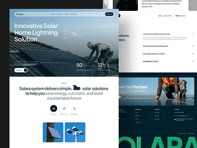 Solara. Solar Energy Website Design agency design energy home industry landing page minimal new energy solar ui ui design uiux ux design web design website