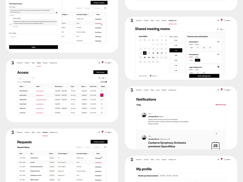 WorkSpaces platform design booking management office ui design ux ui