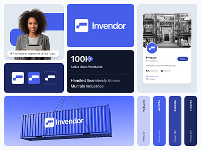Invendor - Branding Concept brand identity branding clean inventory logo design order management saas inventory