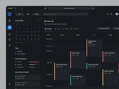 Schedula - Calender Page calender ui calendly chilipiper clean dashboard dashboard calender design gradient grey planer dashboard schedule scheduling soft task task management ui uiux web app widget