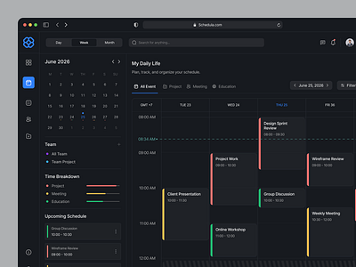 Schedula - Calender Page calender ui calendly chilipiper clean dashboard dashboard calender design gradient grey planer dashboard schedule scheduling soft task task management ui uiux web app widget