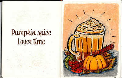 Sketching Time no.1 art autumn drawing fall october orange pastel pumpkin pumpkinspice sketch