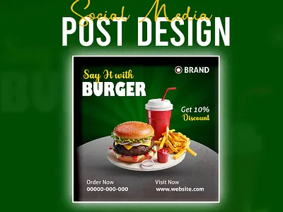 Food Social Media Post Design advertising branding facebook post food post graphic design restaurant post social media post