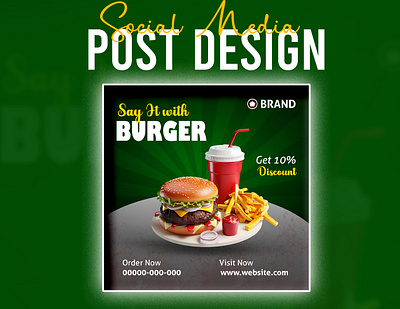 Food Social Media Post Design advertising branding facebook post food post graphic design restaurant post social media post