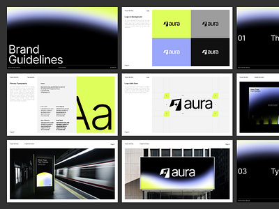 Aura AI - Brand Guidelines ai artificial intelligence brand guidelines brand identity branding cansaas clean design graphic design guidelines identity logo logo design saas visual identity