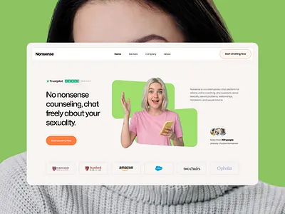 Nonsense - Counseling Website counseling counseling website figma green landing page landing page design ui ui design uiux web web design website design website ui