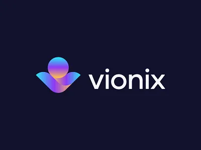 vionix logo design abstract ai branding education geometric gradient icon identity logo logo design logo designer mark modern startup symbol tech v vionix vision vision logo