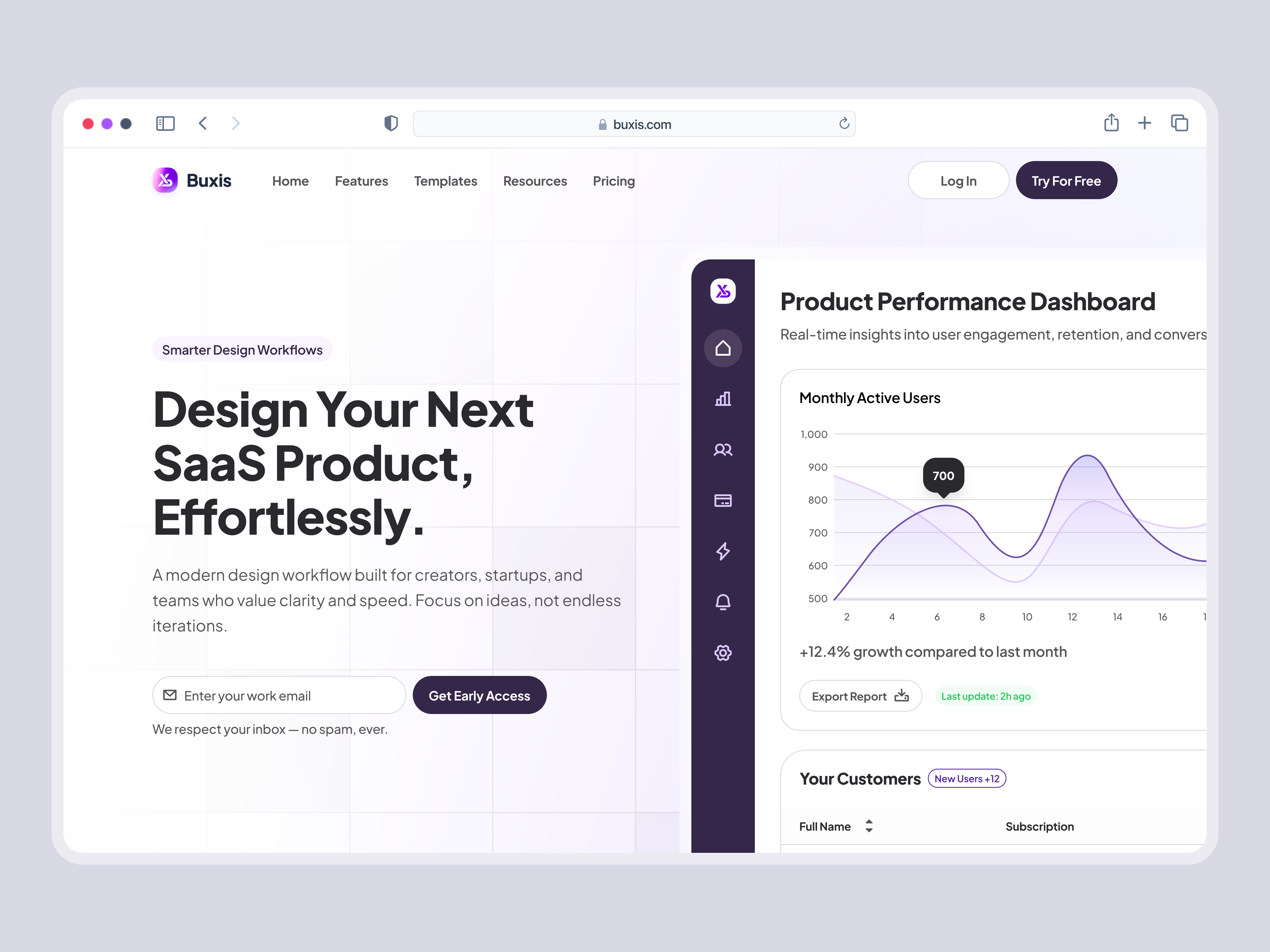 Hero Section — SaaS Dashboard Landing UI dashboard designsystem dribbble figma herosection interface landingpage minimalui modernweb productdesign saas testimonial ui ux uxinspiration uxui webapp webdesign