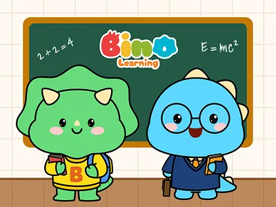 Bino Learning - Character Branding 2d animation brand identity branding character character branding character design education graphic design illustration ip ip design kids kids learning learning mascot mascot design school
